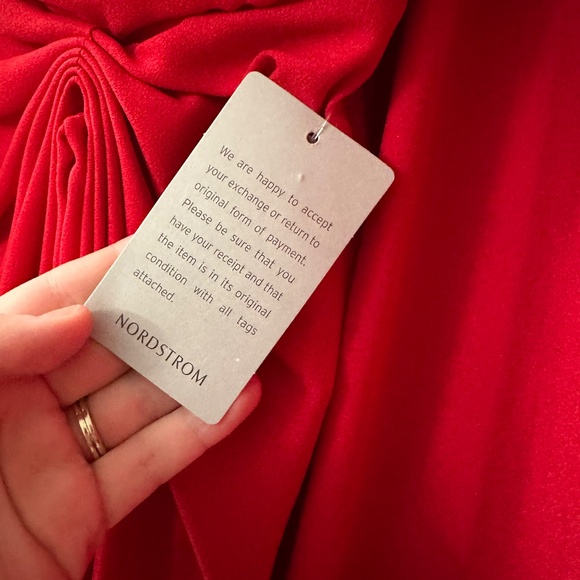 Tadashi Shoji Red One-Shoulder Gown - Picture 8 of 16